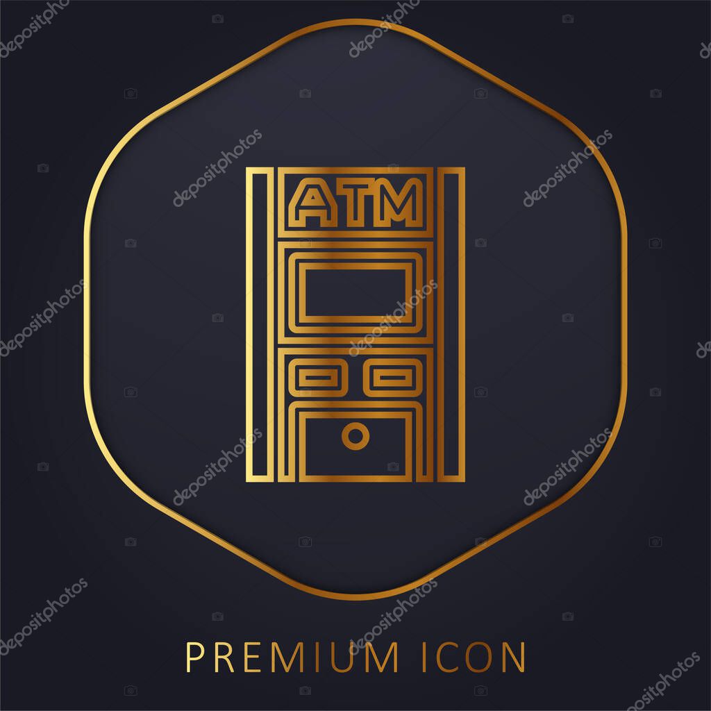 Atm golden line premium logo or icon