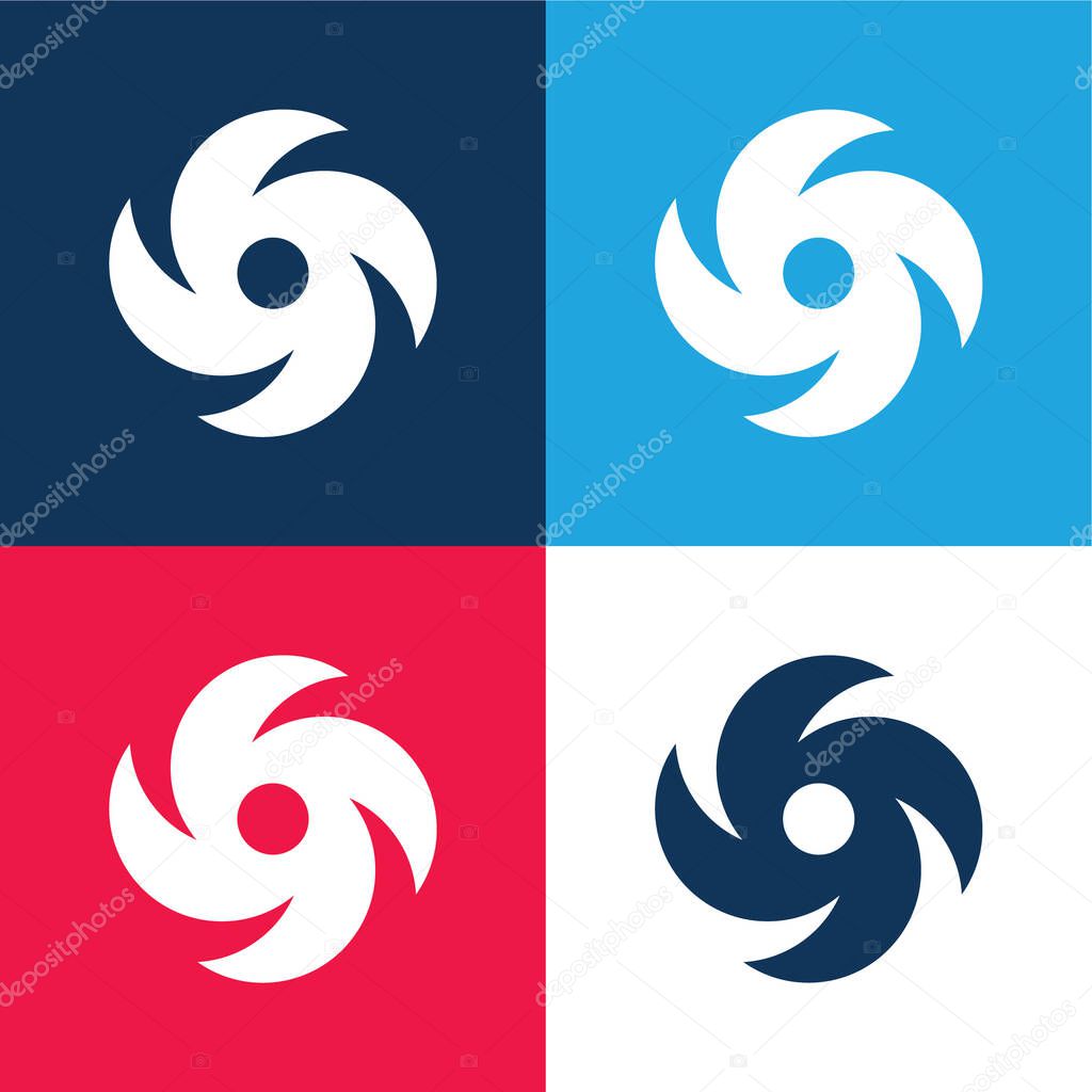 Black Hole blue and red four color minimal icon set