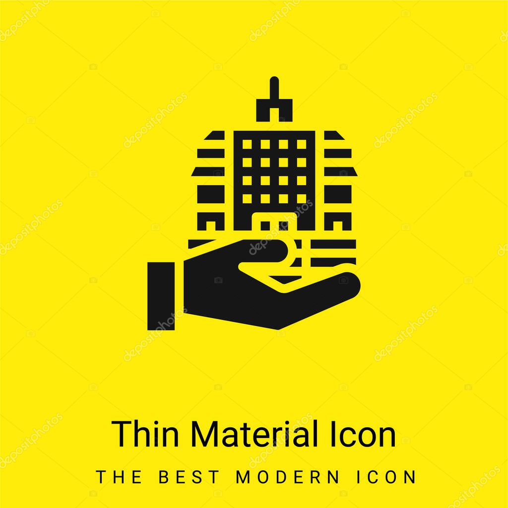 Bank minimal bright yellow material icon