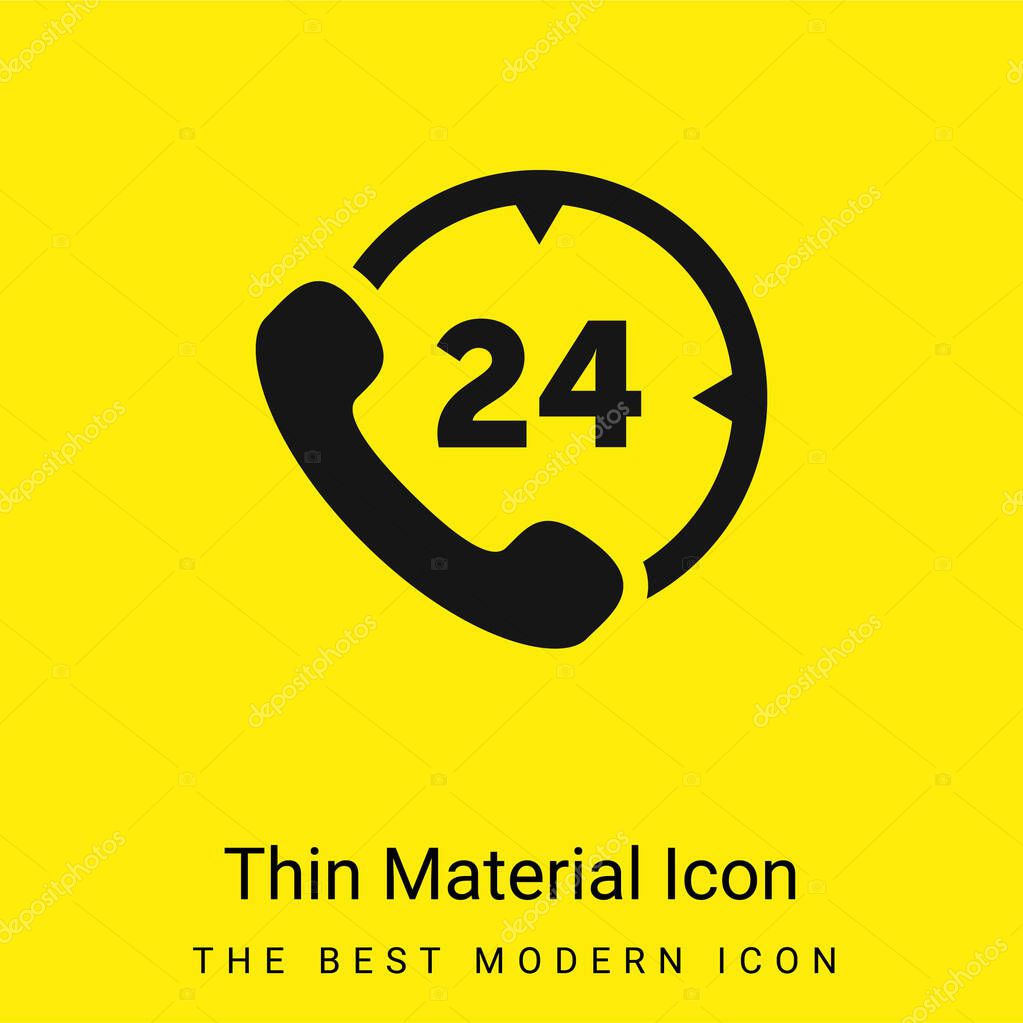 24 Hours Phone Service minimal bright yellow material icon