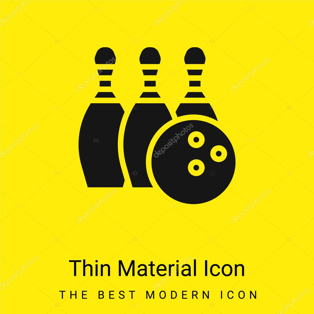 Bowling minimal bright yellow material icon