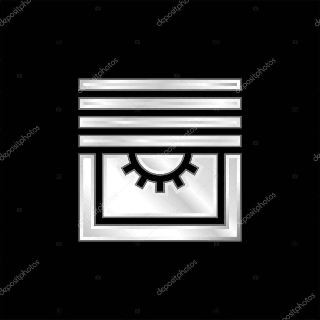 Blinds silver plated metallic icon