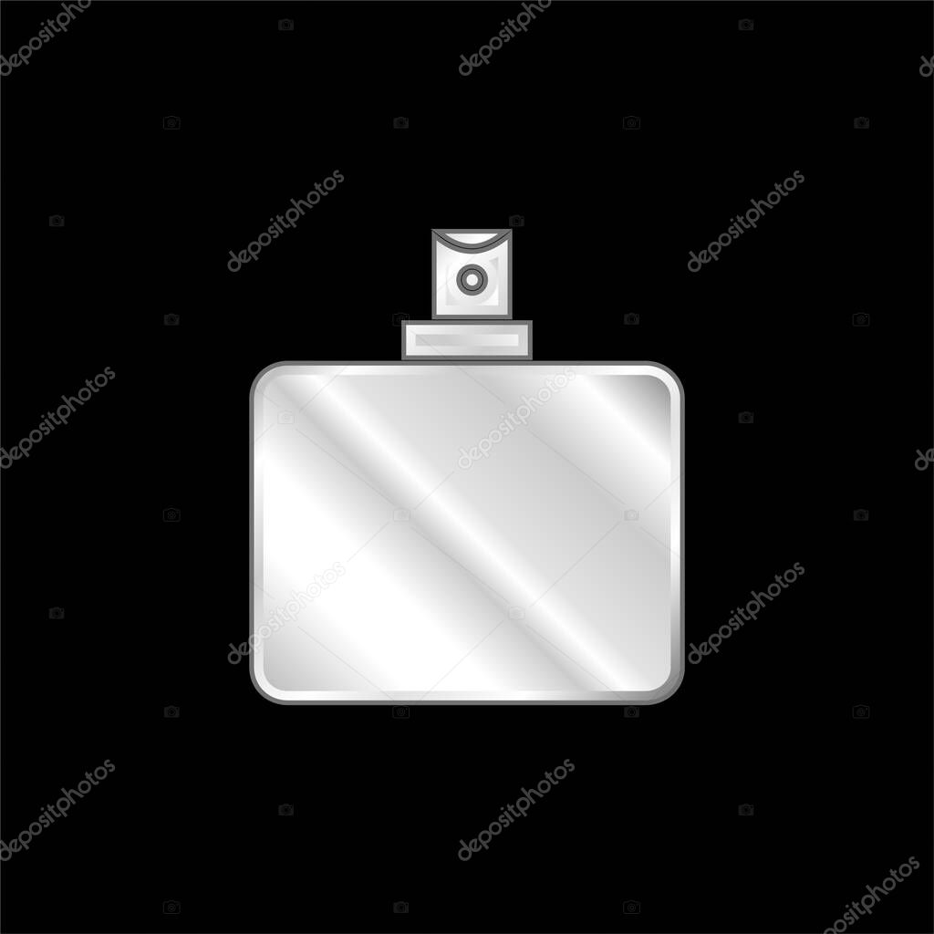Bathroom Black Bottle Container With Spray System silver plated metallic icon
