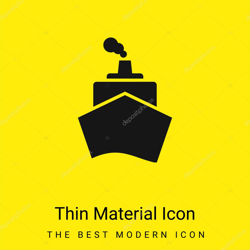 Boat From Front View minimal bright yellow material icon