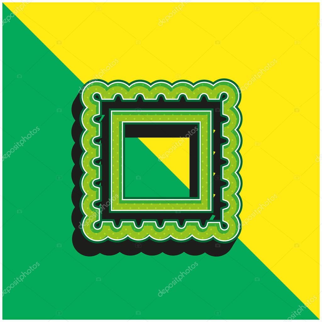 Border For Frame Pictures Green and yellow modern 3d vector icon logo