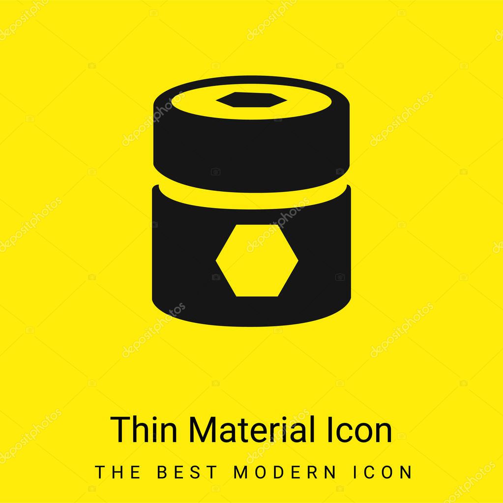 Barrel With Pentagons minimal bright yellow material icon