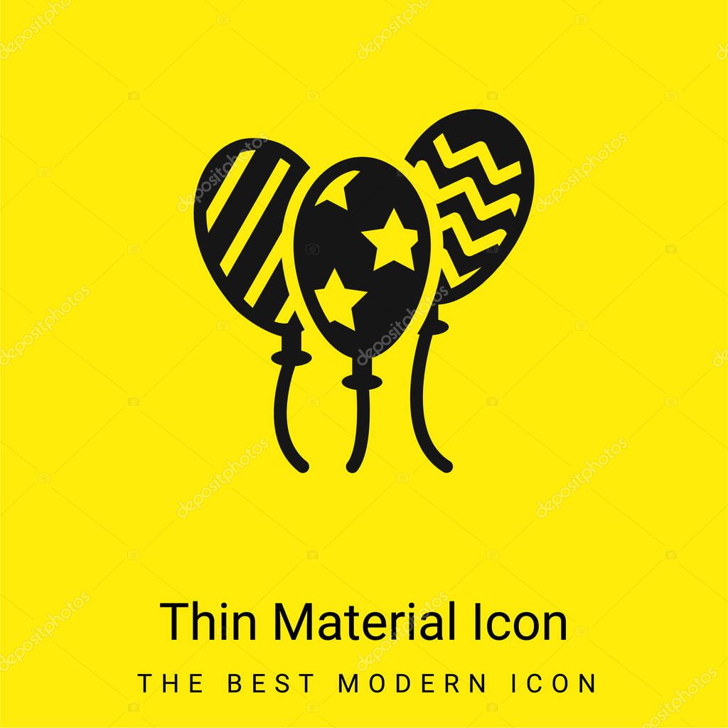 Balloon minimal bright yellow material icon