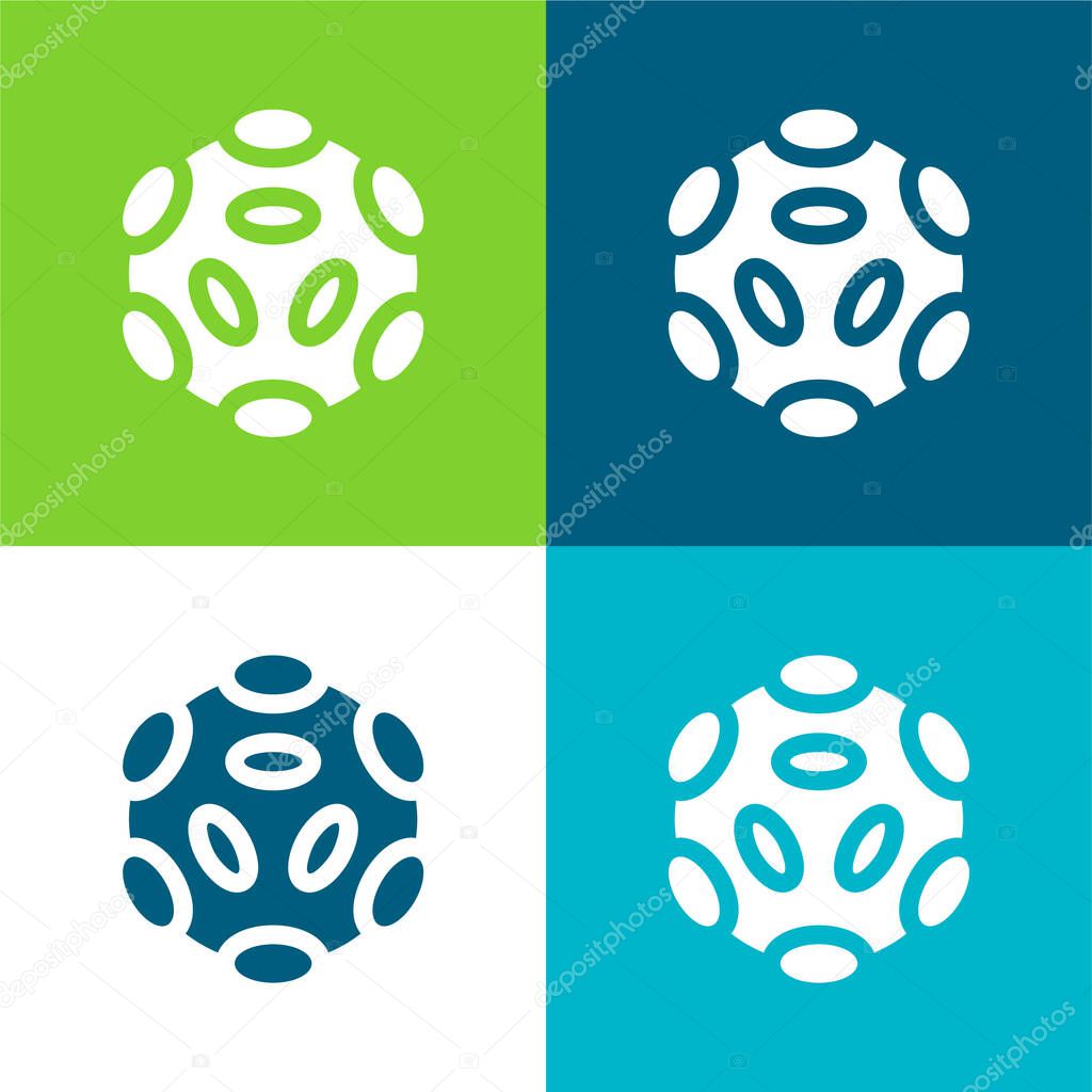 Bacteria Flat four color minimal icon set