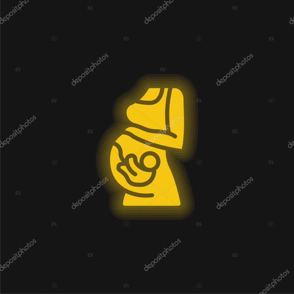 Baby yellow glowing neon icon
