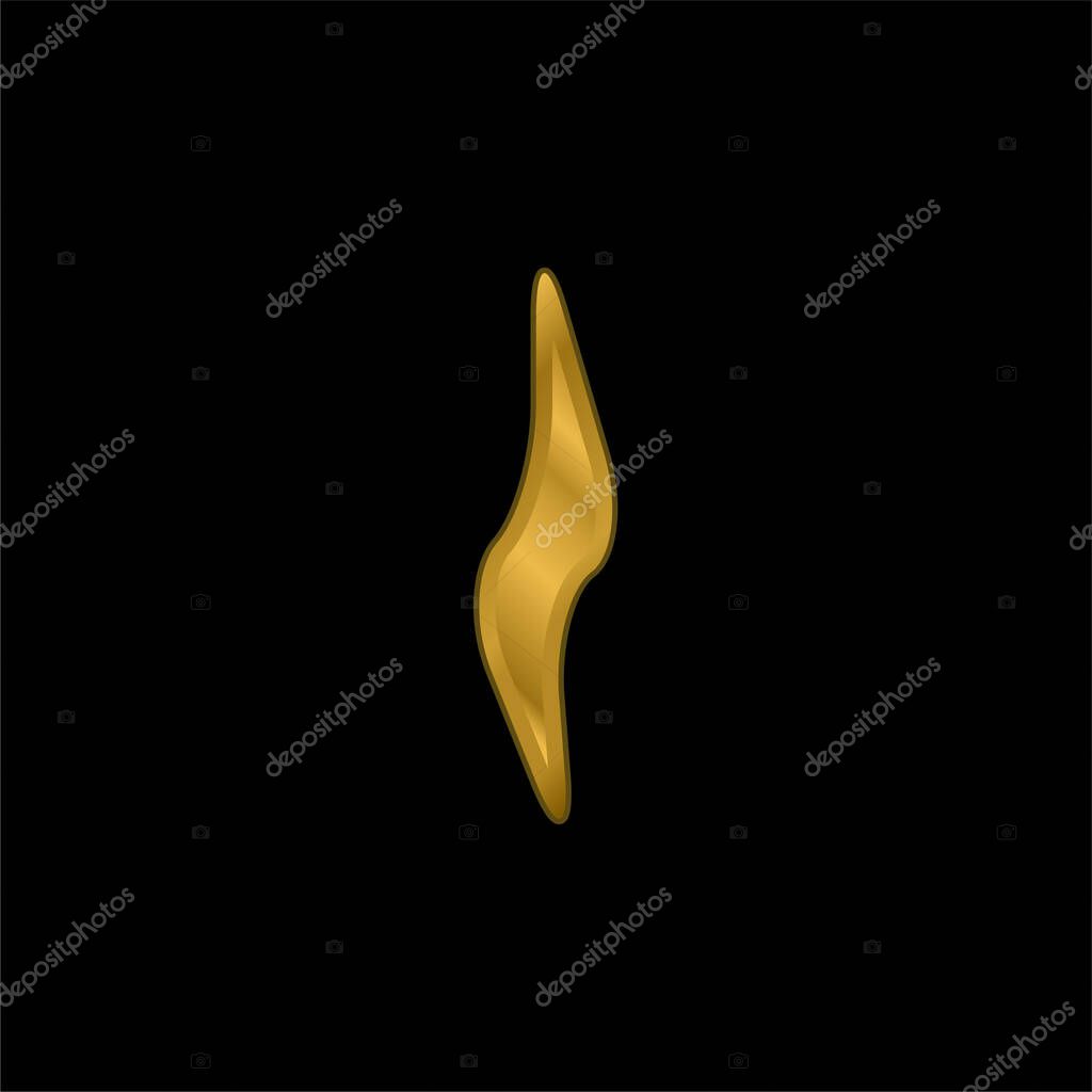 Beam Electricity gold plated metalic icon or logo vector