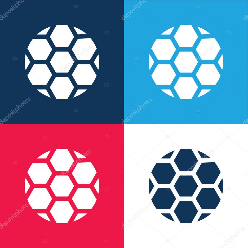 Ball blue and red four color minimal icon set