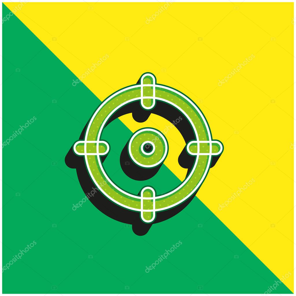 Aim Green and yellow modern 3d vector icon logo