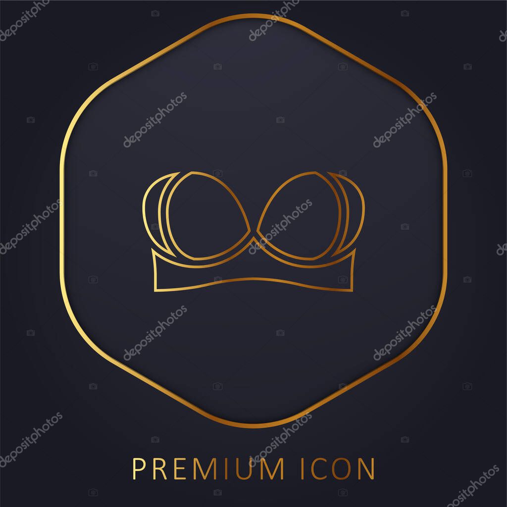Brassiere golden line premium logo or icon