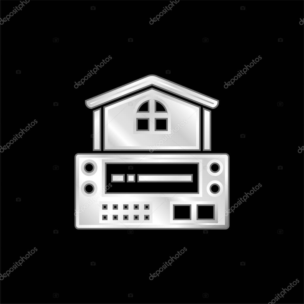 Alarm System silver plated metallic icon