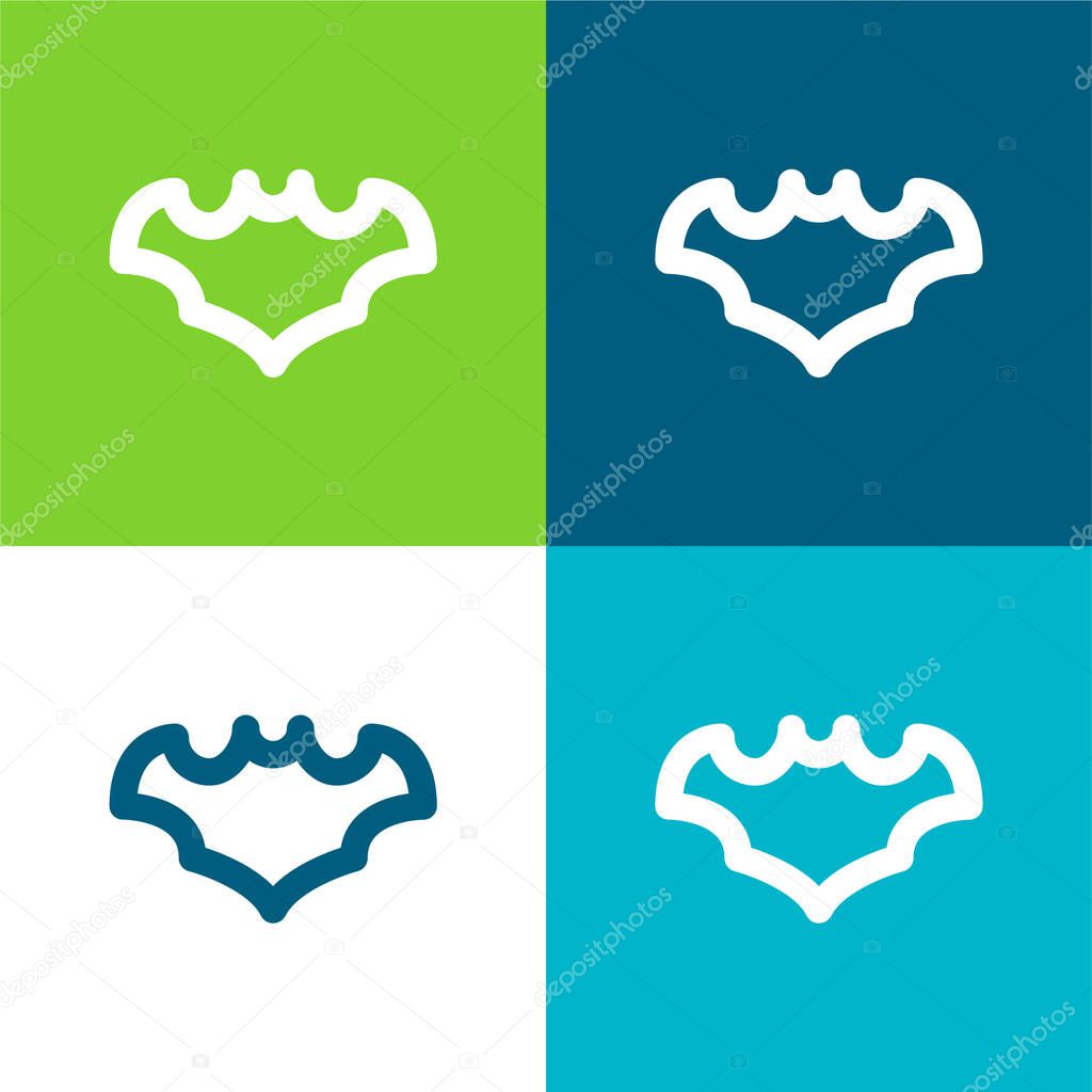 Bat Flat four color minimal icon set