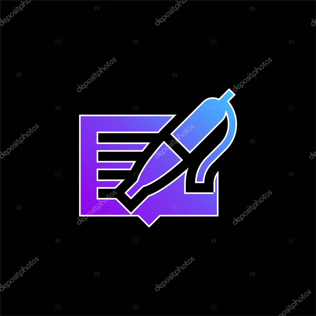 Blog blue gradient vector icon