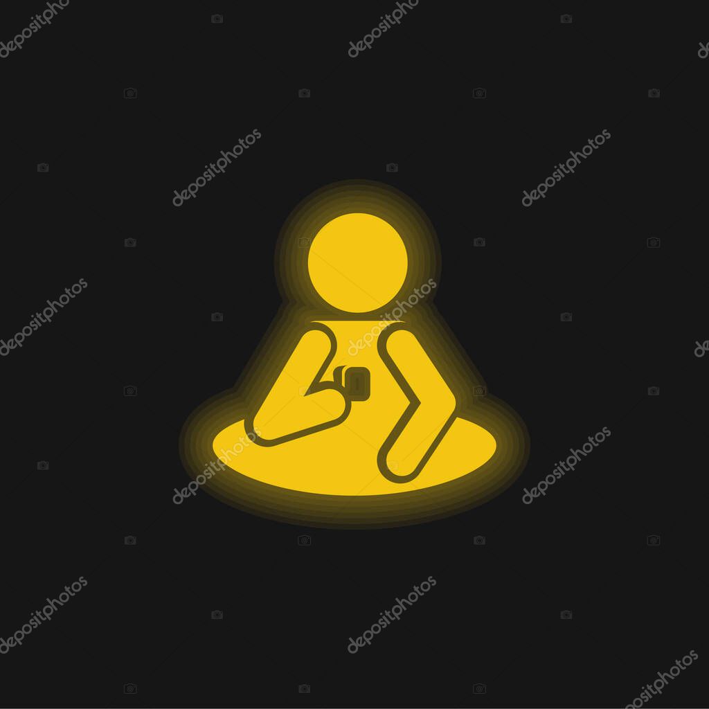 Bridge yellow glowing neon icon