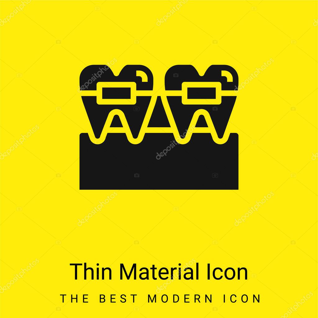 Braces minimal bright yellow material icon