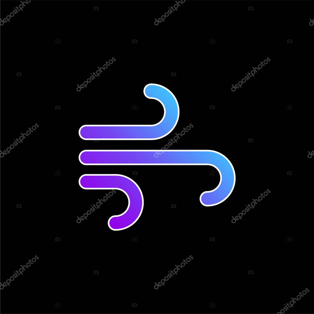 Air Element blue gradient vector icon
