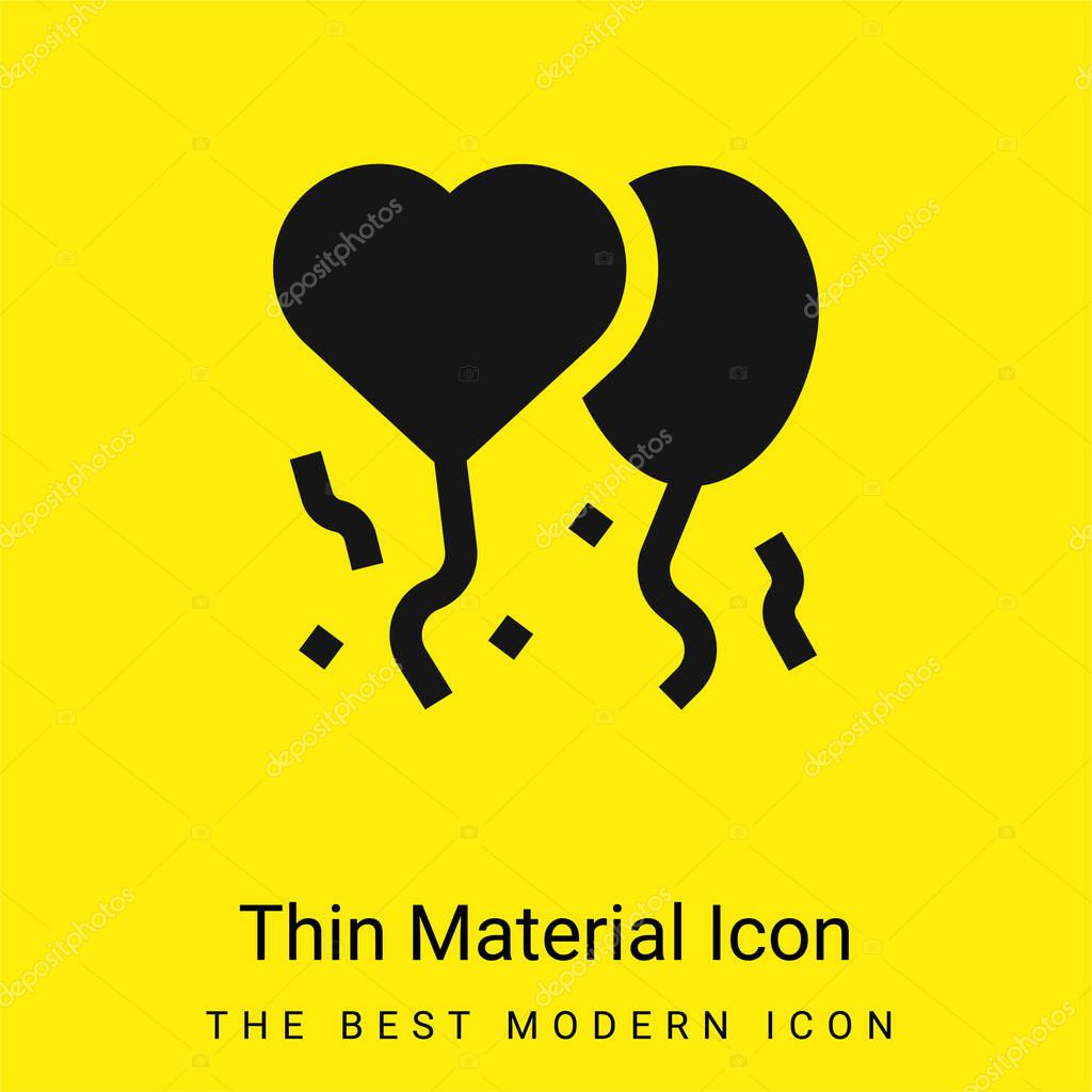 Balloons minimal bright yellow material icon