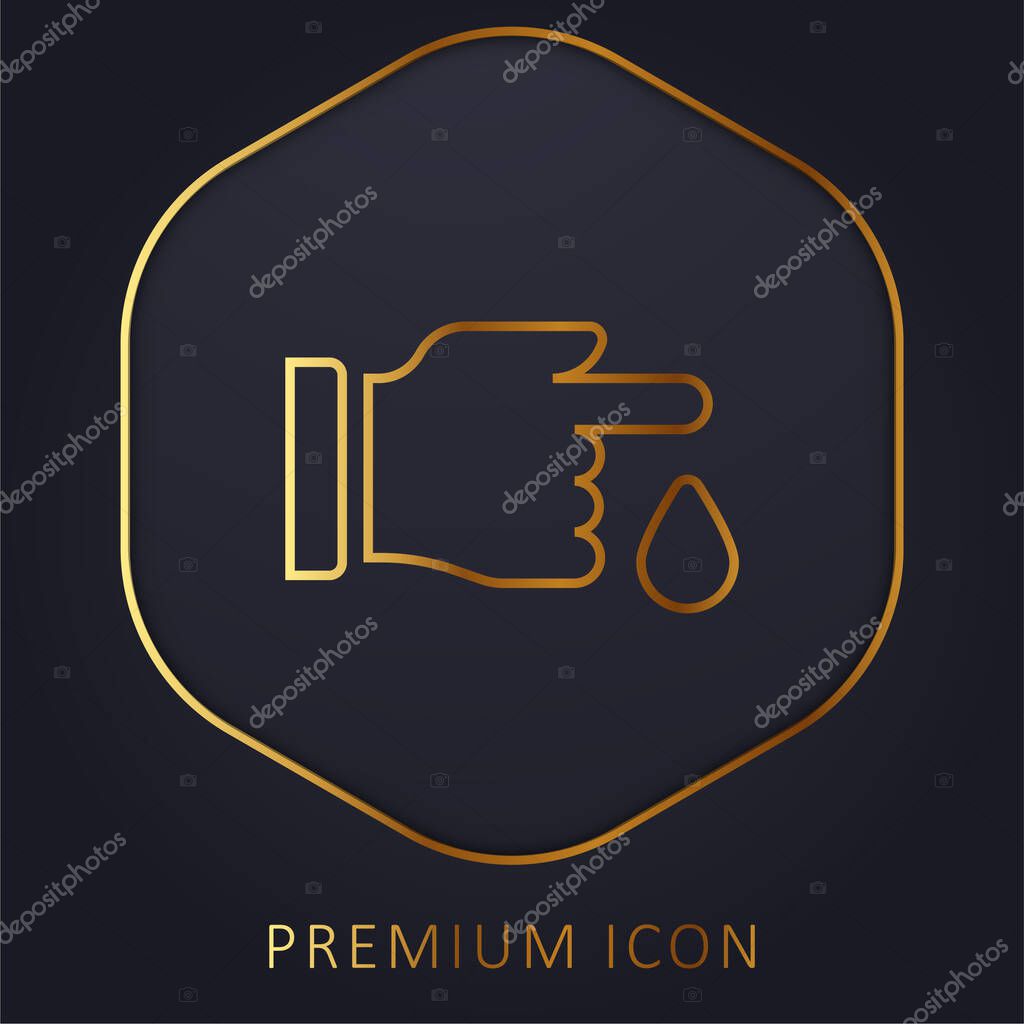 Blood Drop golden line premium logo or icon