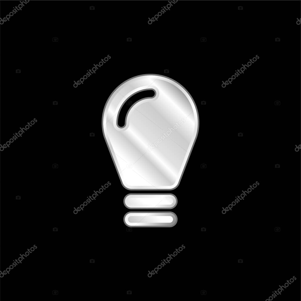 Black Lightbulb silver plated metallic icon