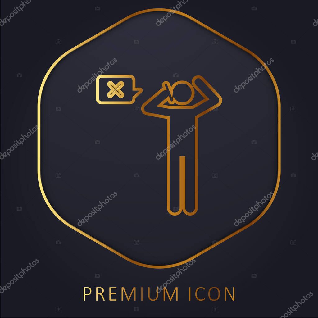 Bad Review golden line premium logo or icon
