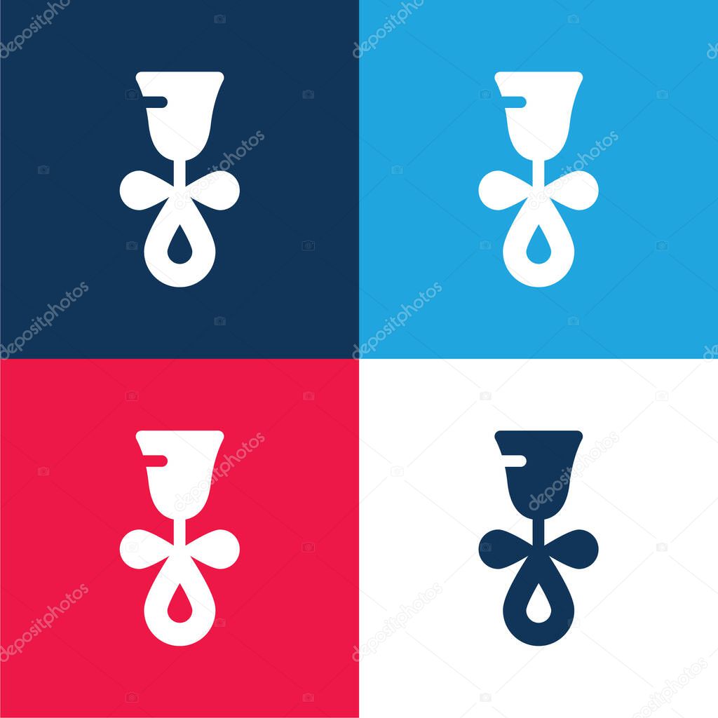 Bell Rattle blue and red four color minimal icon set