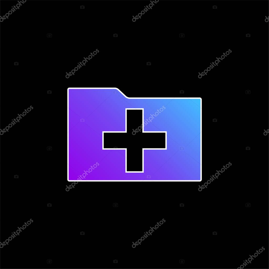 Add Folder Interface Symbol blue gradient vector icon