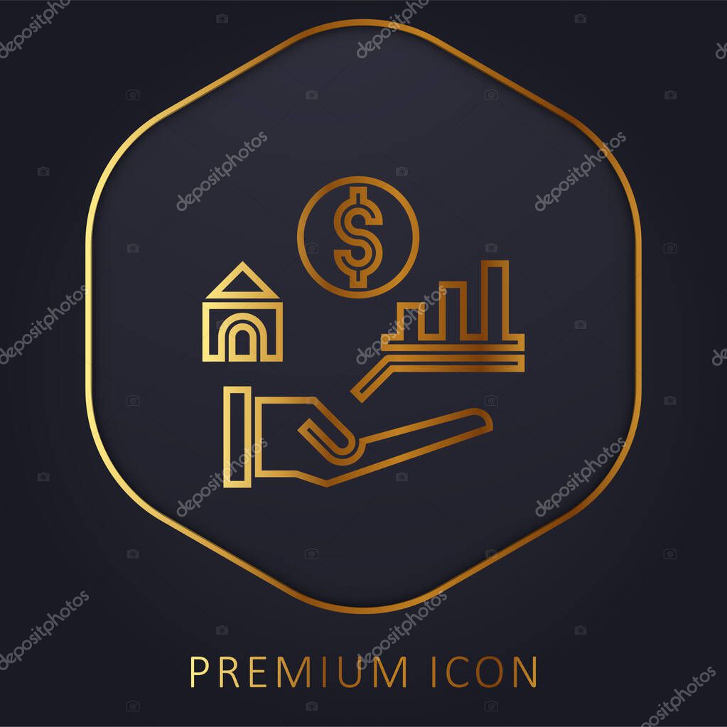 Benefits golden line premium logo or icon