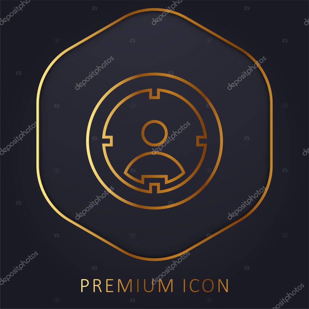 Aim golden line premium logo or icon