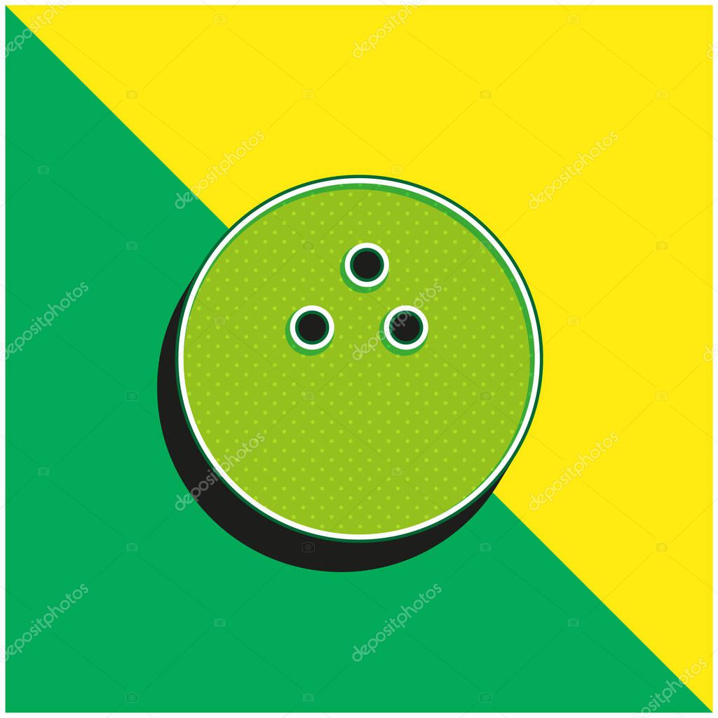 Bowling Green and yellow modern 3d vector icon logo