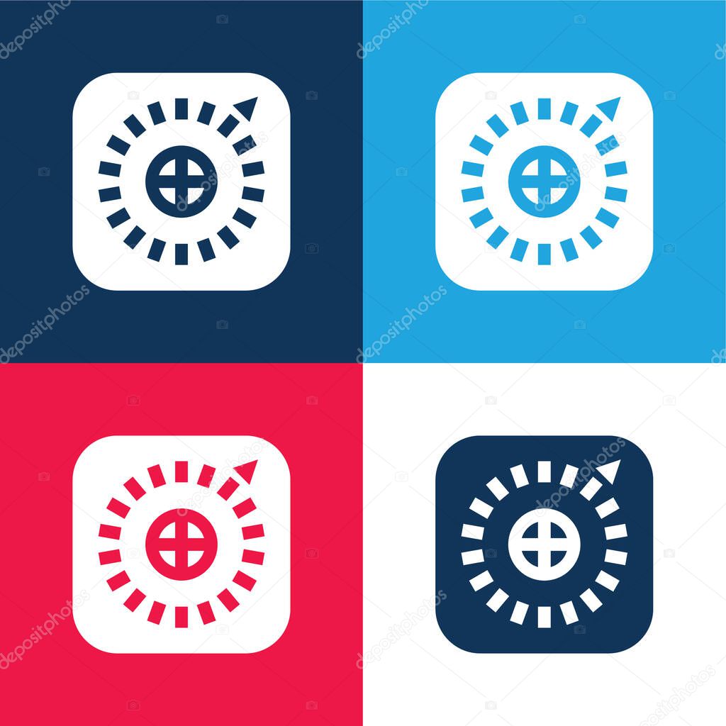 Apple blue and red four color minimal icon set