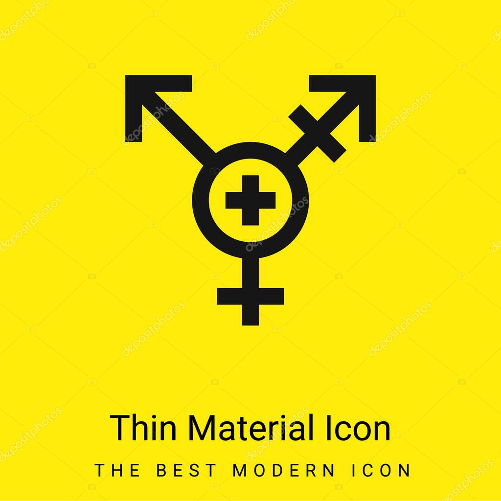 Androgynous minimal bright yellow material icon