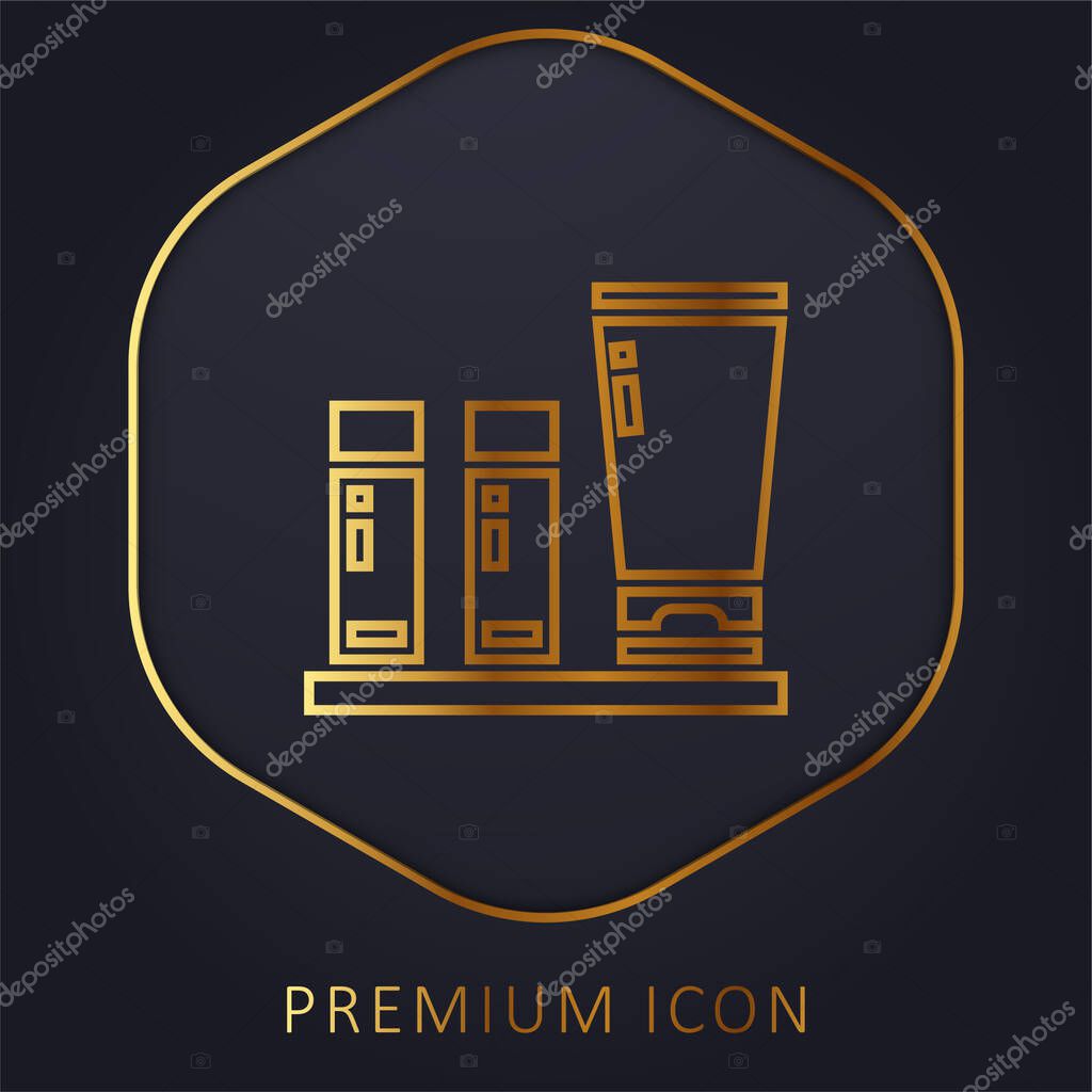 Amenities golden line premium logo or icon