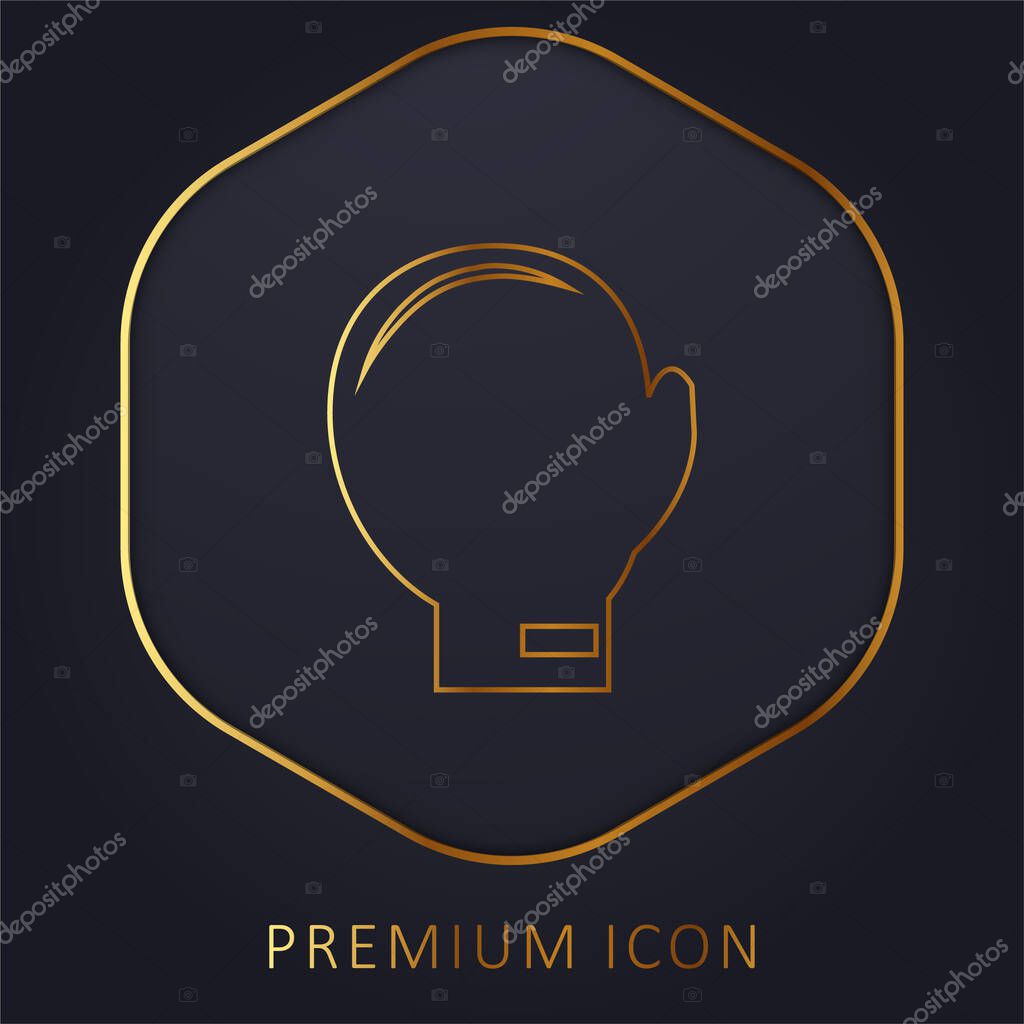 Boxing Glove golden line premium logo or icon