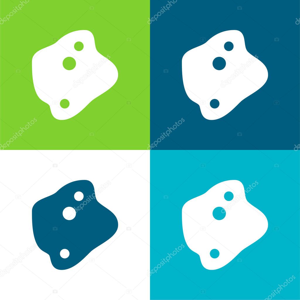 Amoeba Flat four color minimal icon set