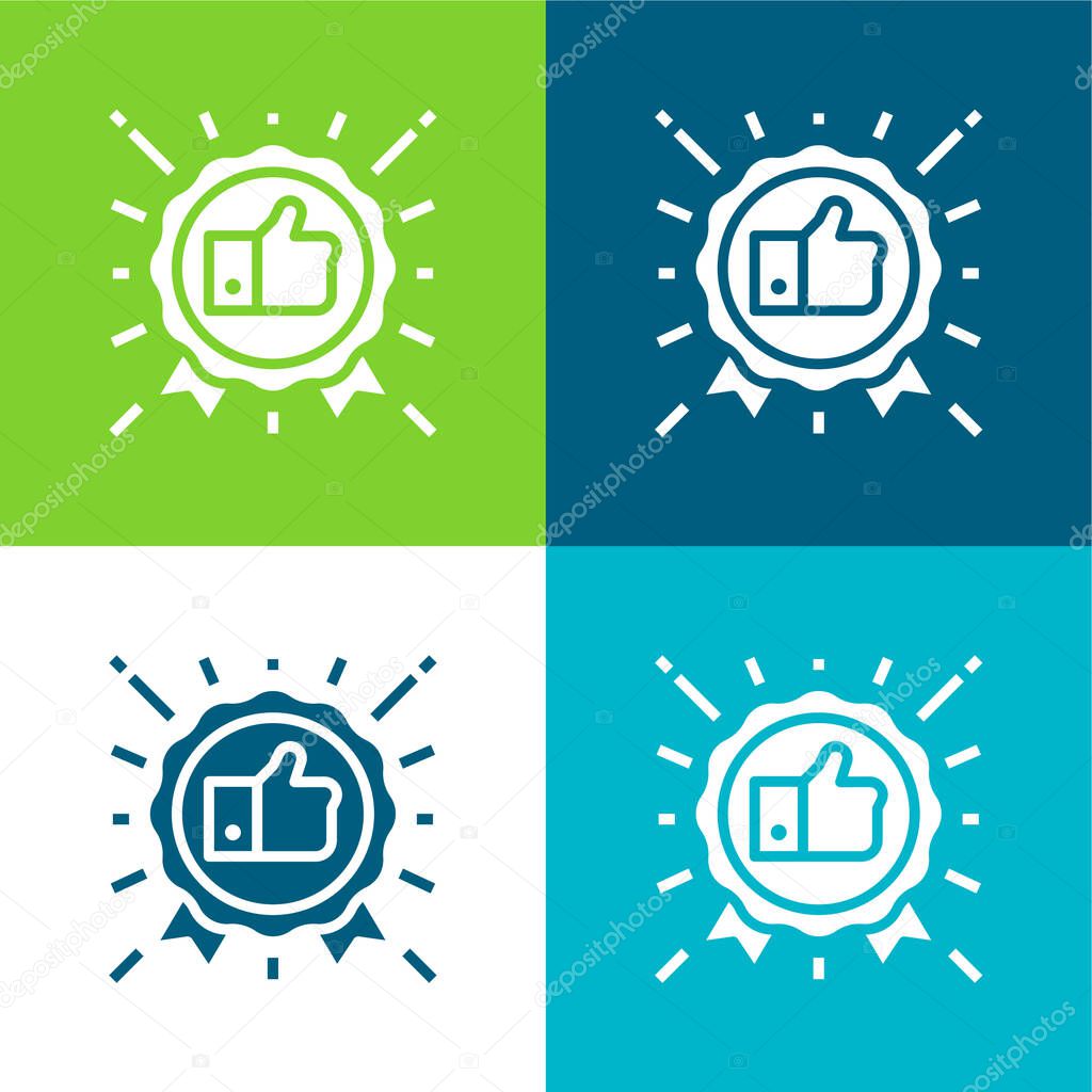 Best Seller Flat four color minimal icon set