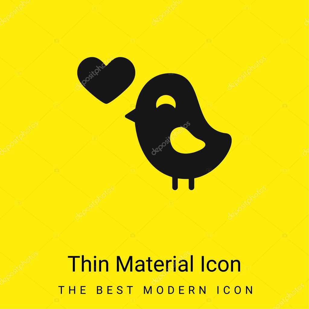 Bird In Love minimal bright yellow material icon