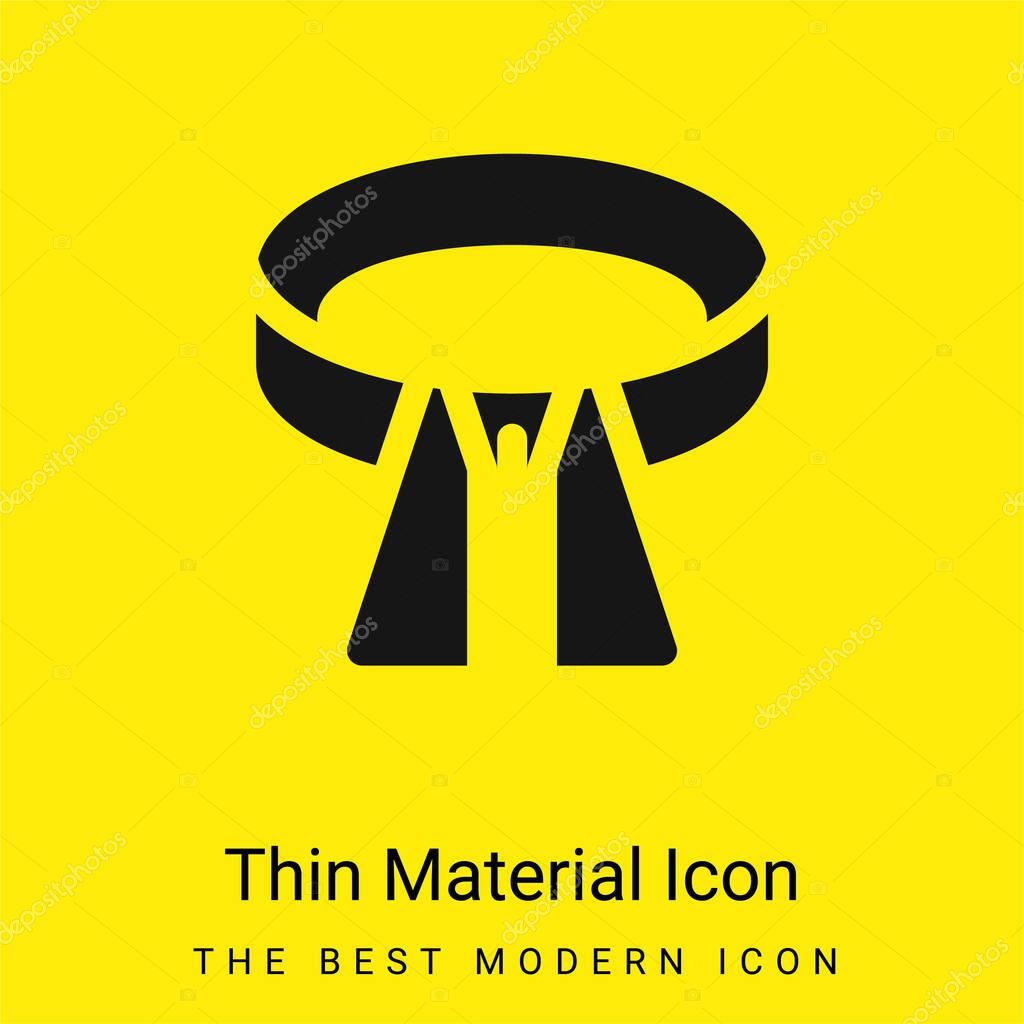 Belt minimal bright yellow material icon