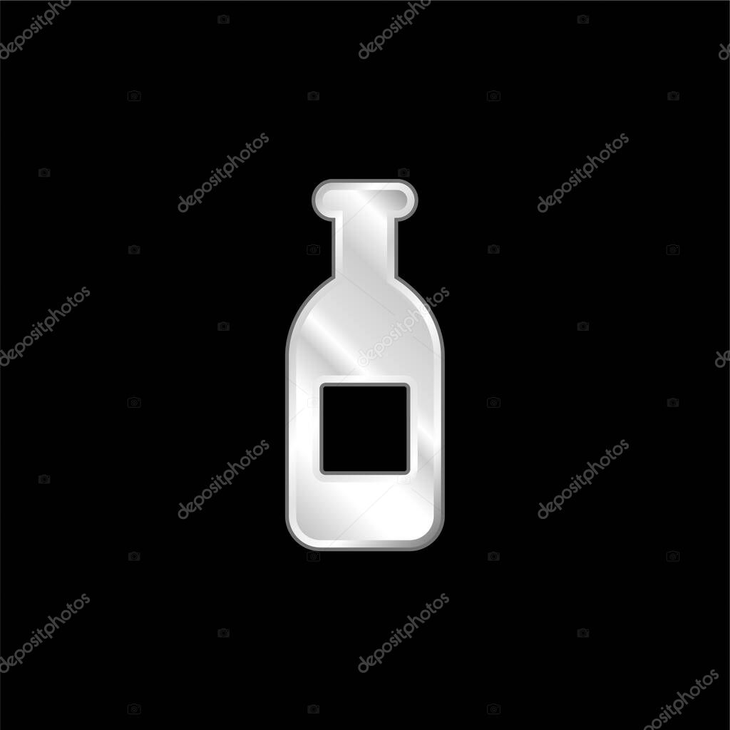 Bottle Of Water silver plated metallic icon