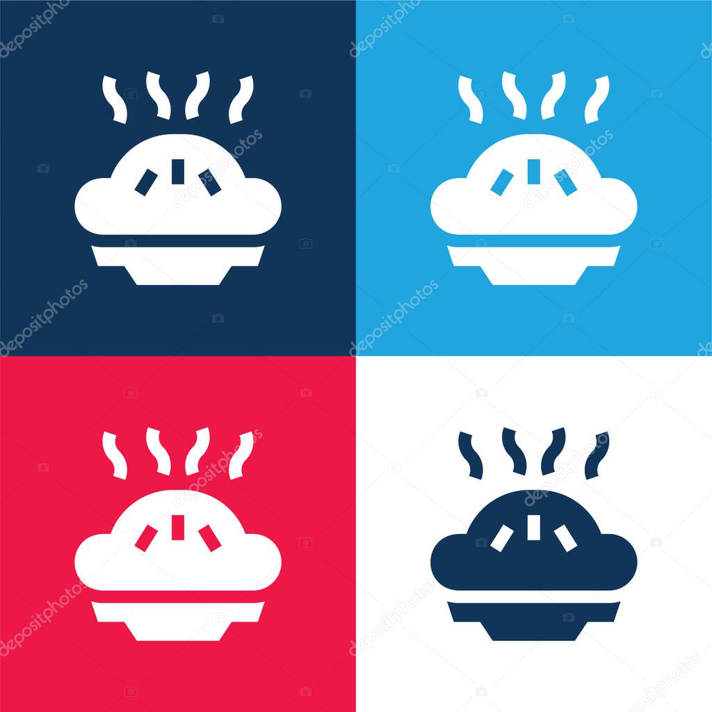 Apple Pie blue and red four color minimal icon set