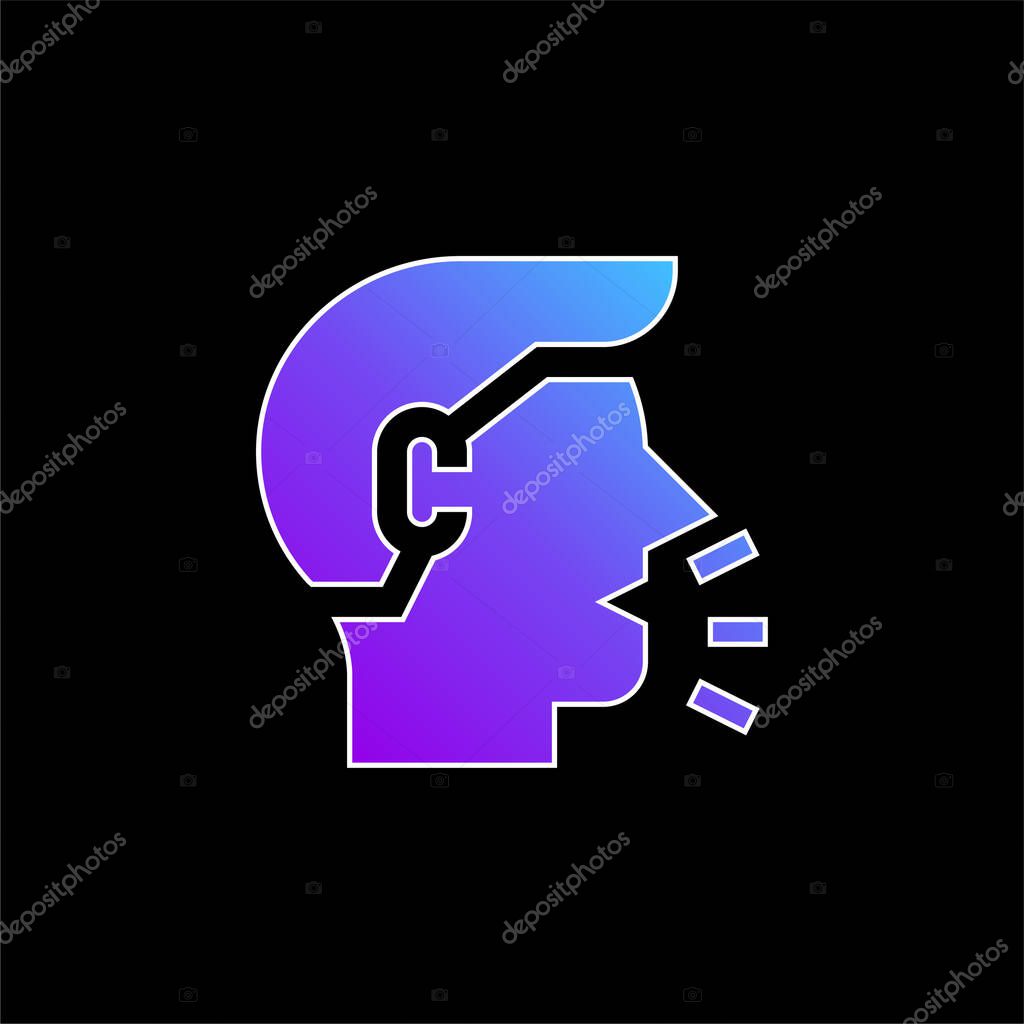 Breathable blue gradient vector icon