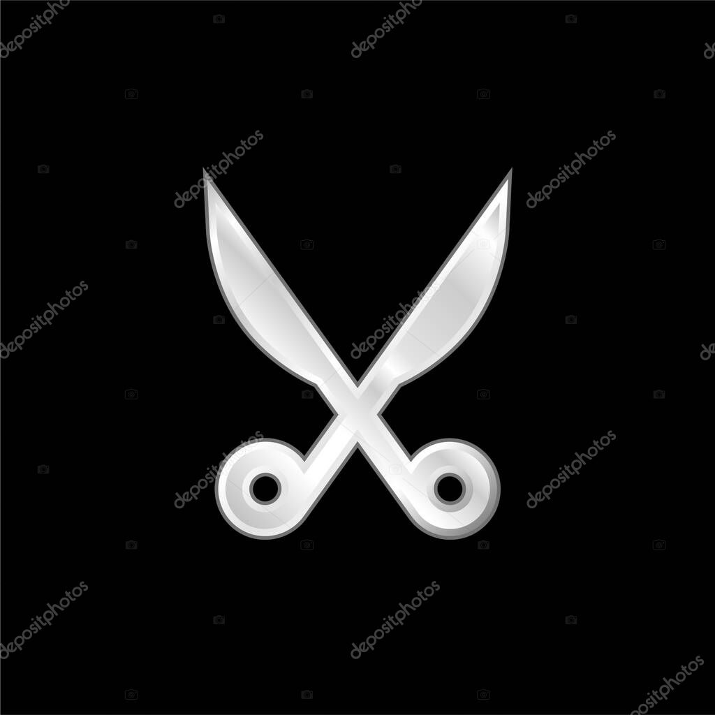 Baber Scissors silver plated metallic icon