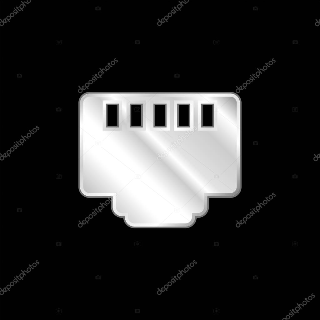 5 Pin Connector silver plated metallic icon