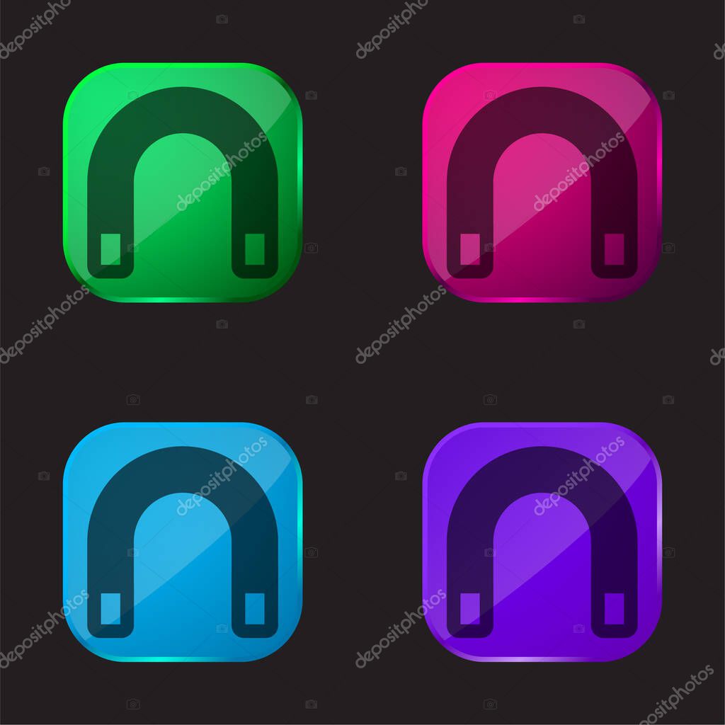 Big Magnet four color glass button icon