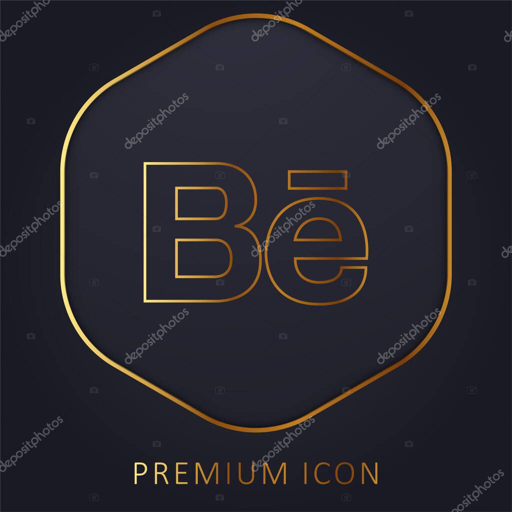 Behance Logo golden line premium logo or icon