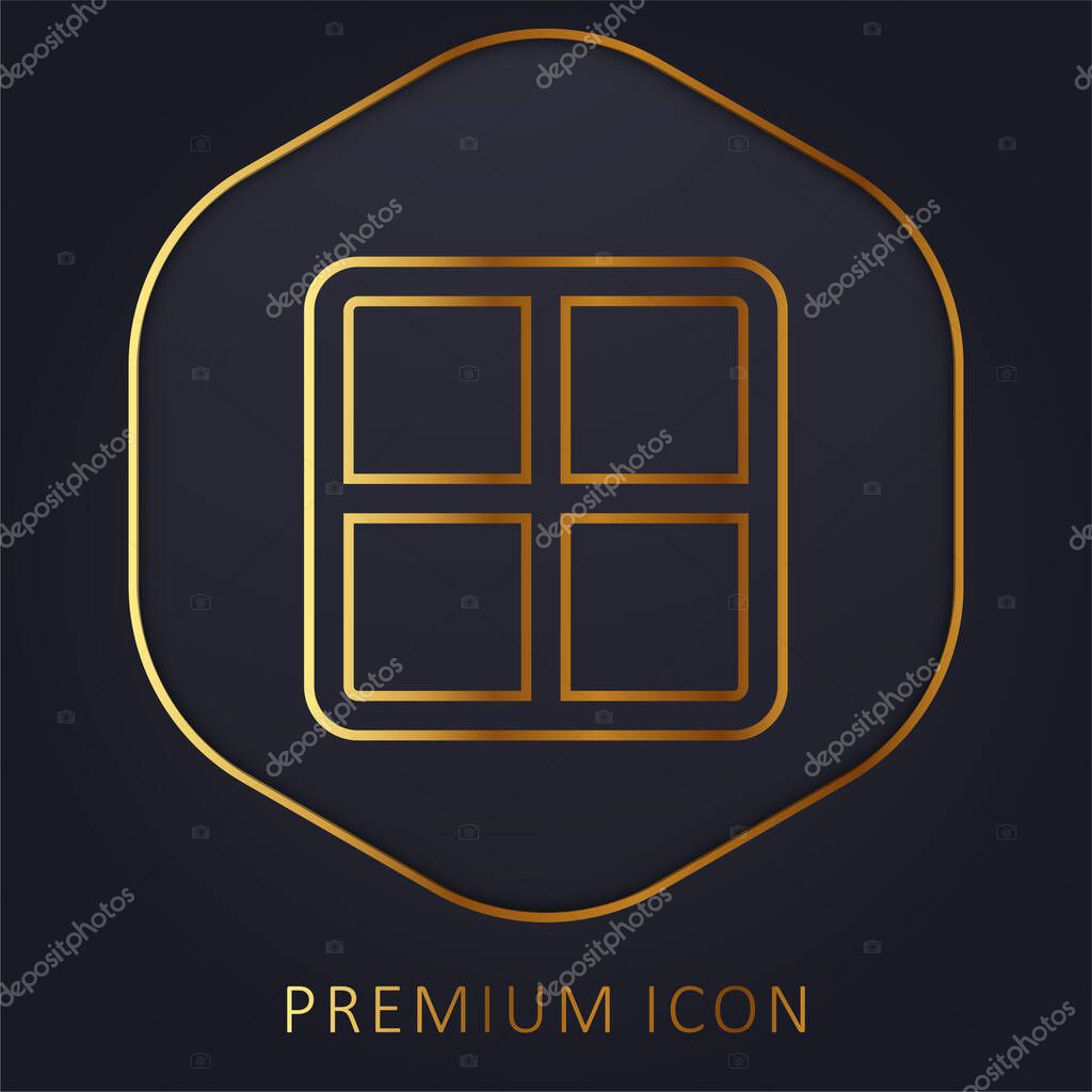 All golden line premium logo or icon