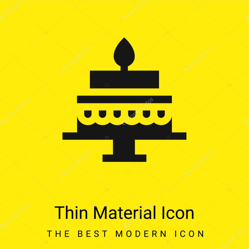 Birthday Cake minimal bright yellow material icon