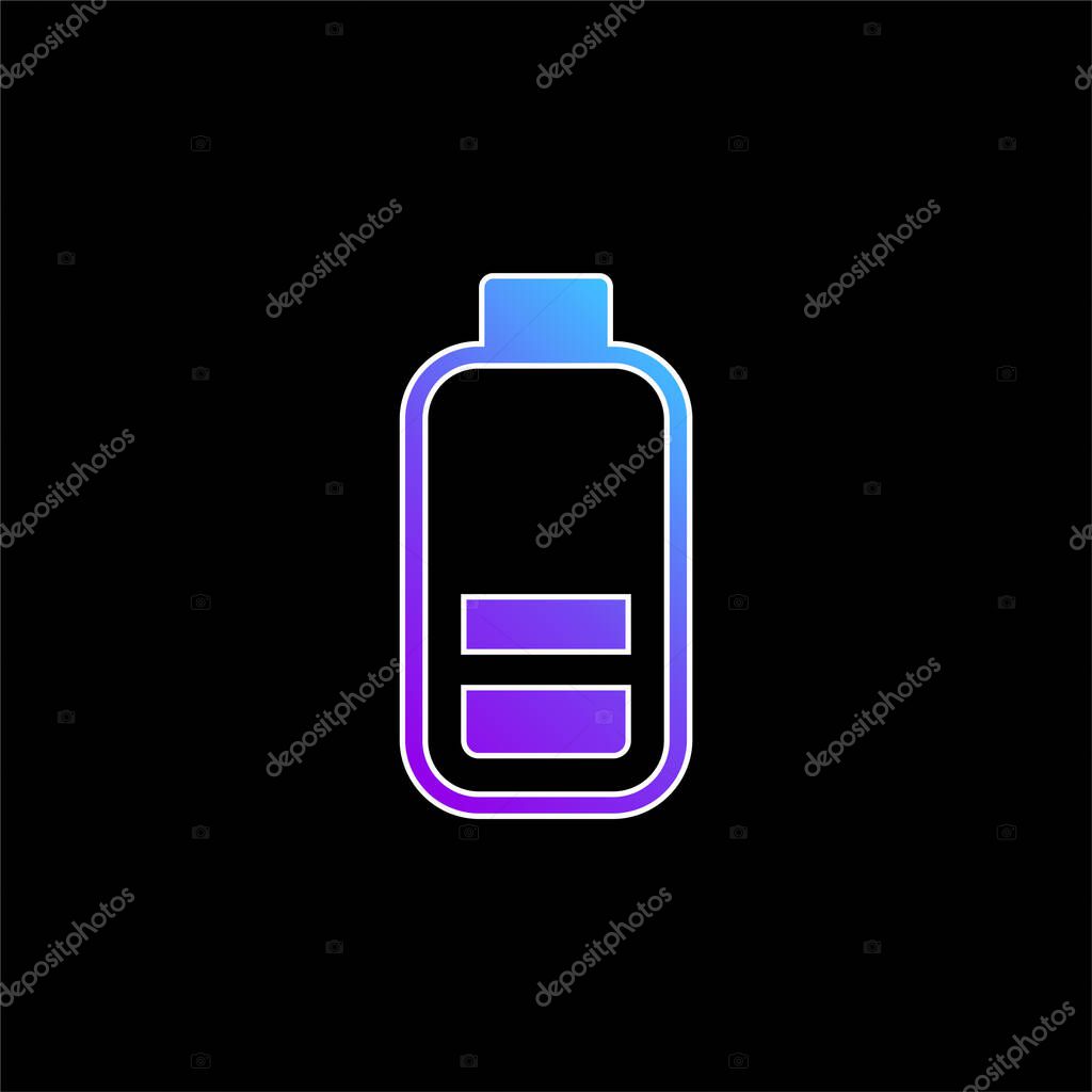 Battery With Two Bars blue gradient vector icon